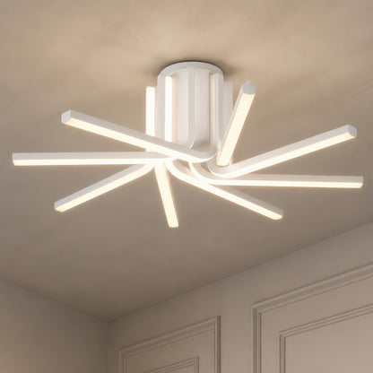 Żyrandol LED IBANE z pilotem, 8 źródeł, 3000K/4000K/6000K, 128W, Metal i Silikon, Biały