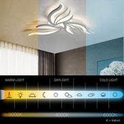 Żyrandol LED SAKURA 37W z pilotem, 3 płatki, światło zimne/ciepłe/neutralne, ściemnialny, biały 