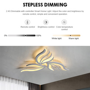 Żyrandol LED SAKURA 37W z pilotem, 3 płatki, światło zimne/ciepłe/neutralne, ściemnialny, biały 