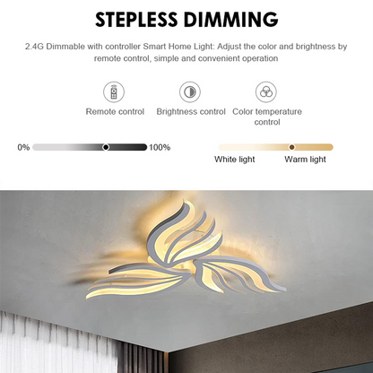 Żyrandol LED SAKURA 37W z pilotem, 3 płatki, światło zimne/ciepłe/neutralne, ściemnialny, biały 