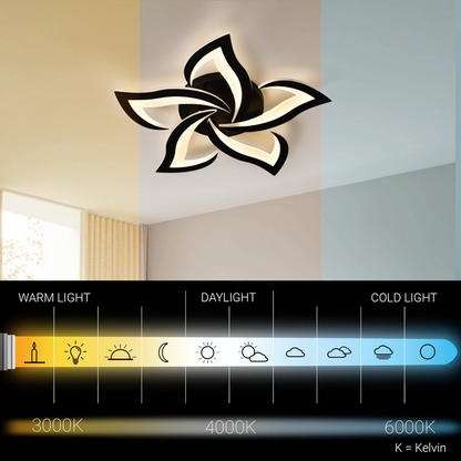 Żyrandol LED LT660/5BK, 5 elementów, 55W, światło 3000/4000/6000K, czarny, regulowana wysokość