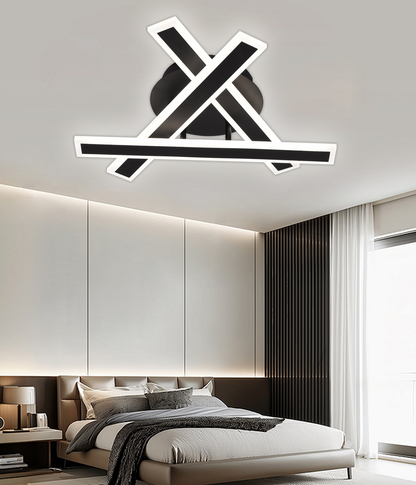 Żyrandol LED z pilotem LT755/3BK, 62,2 W, 40*5,5*10, IP20, światło zimne/ciepłe/neutralne, możliwość przyciemniania, czarny, żelazo, pleksiglas