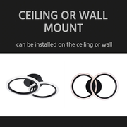 Żyrandol LED BETTY 28 W z pilotem, 2 okręgi, światło zimne/ciepłe/neutralne, ściemnialny, czarny