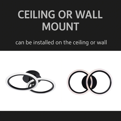 Żyrandol LED BETTY 28 W z pilotem, 2 okręgi, światło zimne/ciepłe/neutralne, ściemnialny, czarny