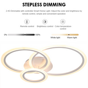 Żyrandol LED BETTY 41W z pilotem, 3 okręgi, światło zimne/ciepłe/neutralne, ściemnialny, biały