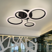 Żyrandol LED BETTY 44W z pilotem, 4 okręgi, światło zimne/ciepłe/neutralne, ściemnialny, czarny