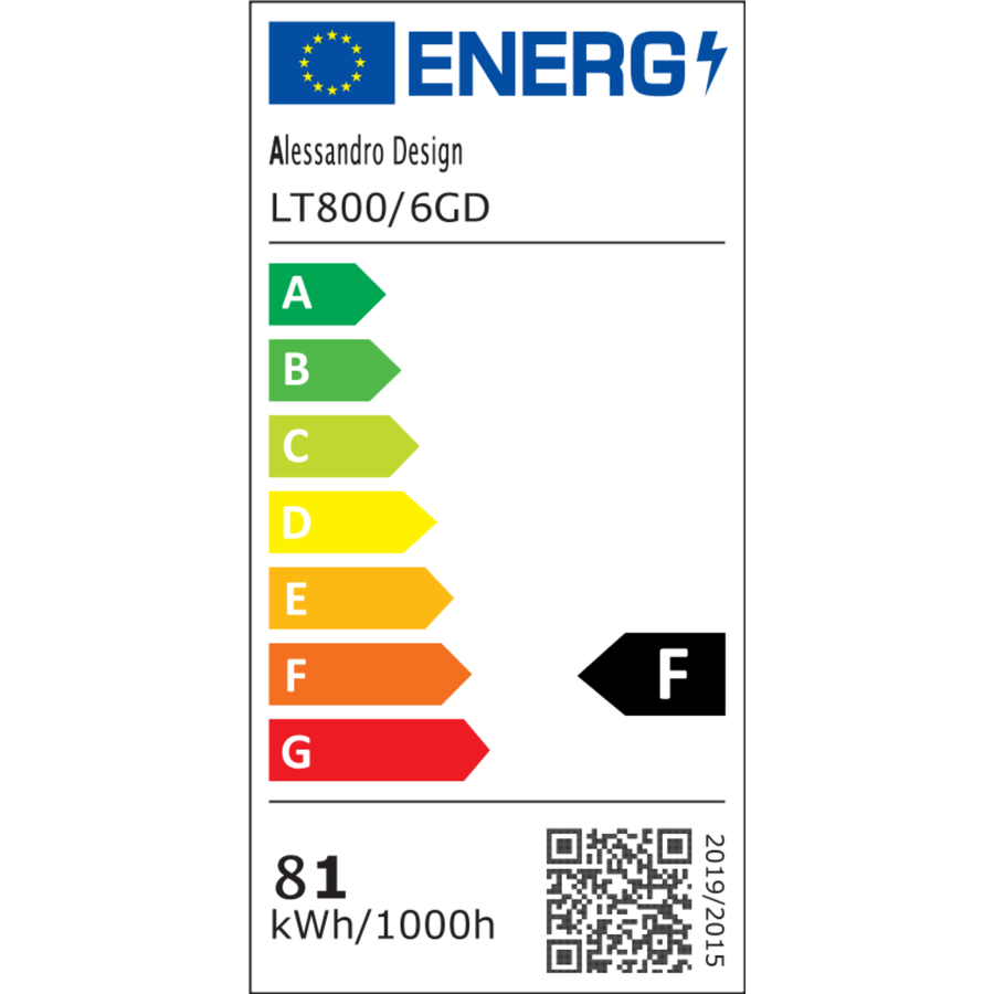 Lustra LED cu telecomanda BETTY 81W, 6 Cercuri, lumina Rece/Calda/Neutra, Dimabila, Auriu Lucios Lustre LED cu Telecomanda Default Title Alessandro Design