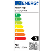 Żyrandol LED z pilotem SUSAN 96W, 4 kwadraty, światło zimne/ciepłe/neutralne, możliwość przyciemniania, biały