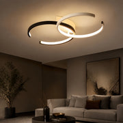 Żyrandol LED z pilotem VECTOR SEMIARC 40W, 2 elementy, światło zimne/ciepłe/neutralne, możliwość przyciemniania, czarny biały