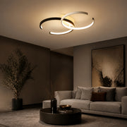 Żyrandol LED z pilotem VECTOR SEMIARC 40W, 2 elementy, światło zimne/ciepłe/neutralne, możliwość przyciemniania, czarny biały