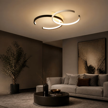 Żyrandol LED z pilotem VECTOR SEMIARC 40W, 2 elementy, światło zimne/ciepłe/neutralne, możliwość przyciemniania, czarny biały