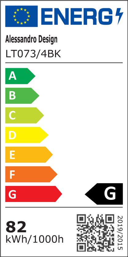 Żyrandol LED z pilotem i kryształem NOVA ROTONDA RGB 82W, 4 koła, światło zimne/ciepłe/neutralne, możliwość przyciemniania, czarny