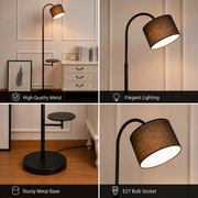 Lampadar BALKHASH, 1 x E27, Metal, Negru