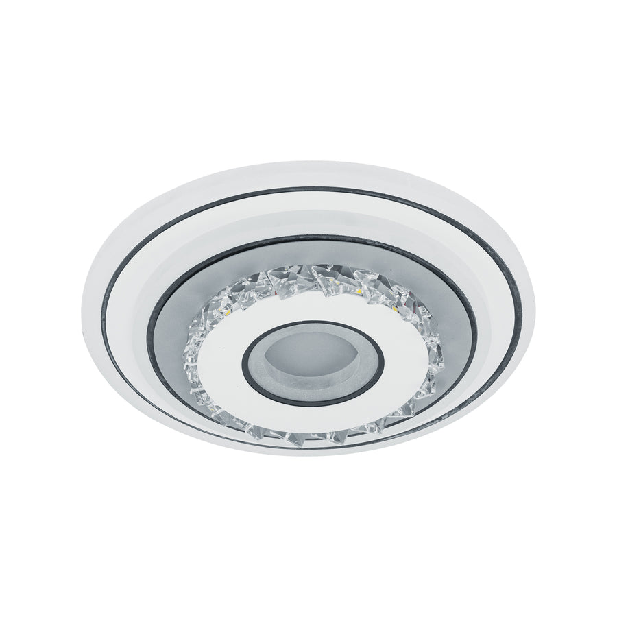 Żyrandol kryształowy LED MITA 28W, średnica 20 cm, okrągły, światło zimne/ciepłe/neutralne, biały