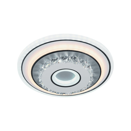Żyrandol kryształowy LED MITA 28W, średnica 20 cm, okrągły, światło zimne/ciepłe/neutralne, biały