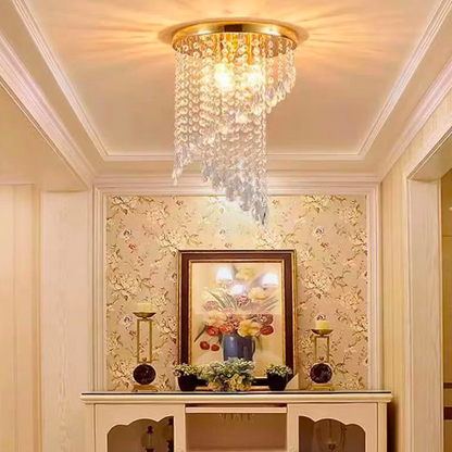 Kryształowy żyrandol LINDERHOF Petito, średnica 30 cm, 2xE14, błyszczące złote żyrandole i kryształy LED Domyślny tytuł Alessandro Design