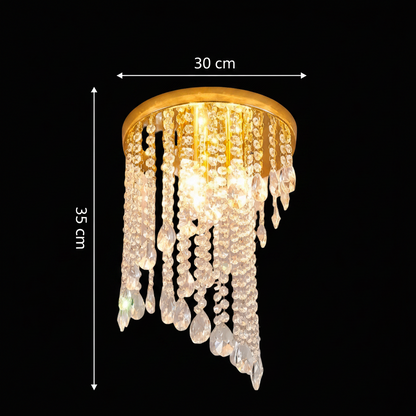 Kryształowy żyrandol LINDERHOF Petito, średnica 30 cm, 2xE14, błyszczące złote żyrandole i kryształy LED Domyślny tytuł Alessandro Design