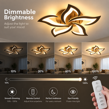 Żyrandol LED z Pilotem LT660/5BK, 5 Elementów, 54W, Światło 3000/4000/6000K, Czarny, Regulowana Wysokość