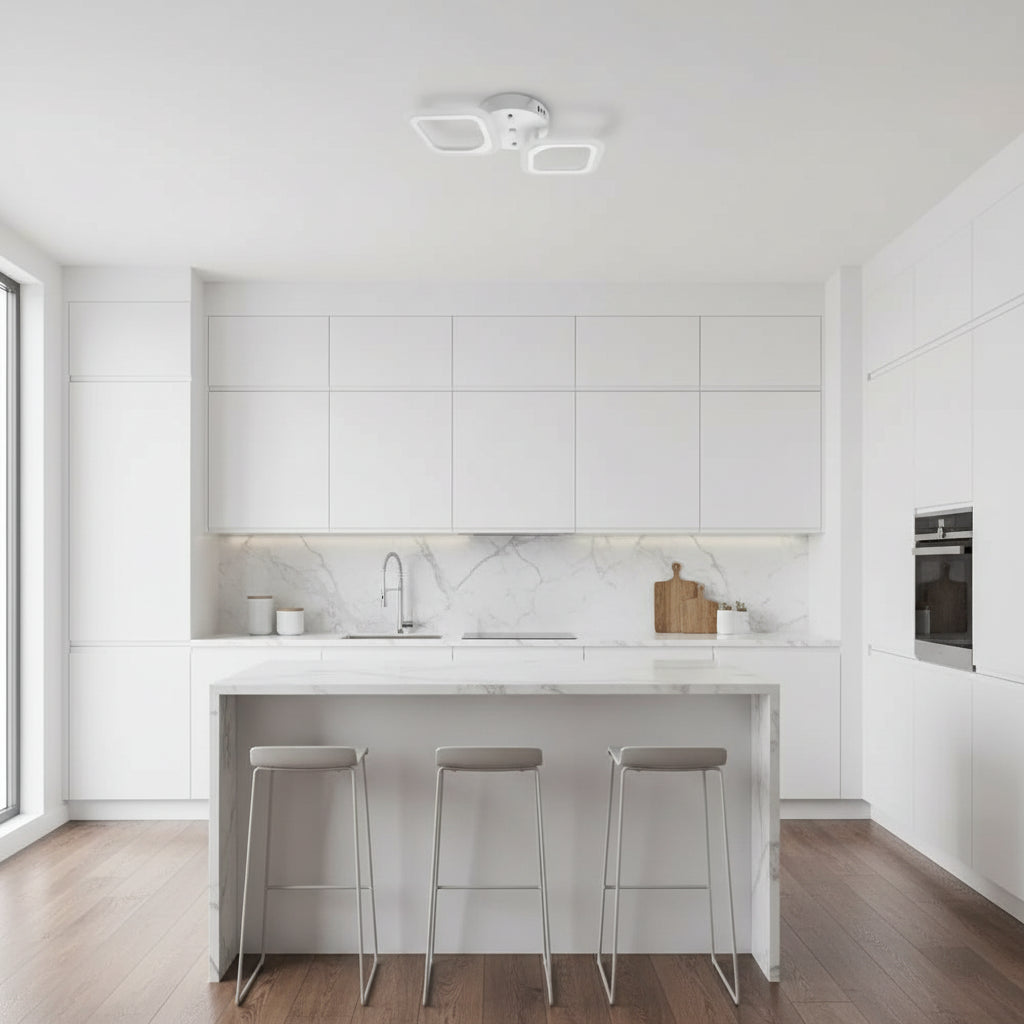 Żyrandol LED ERIKA 27W, 2 kwadraty, światło neutralne, białe stosowane żyrandole LED Domyślny tytuł Alessandro Design