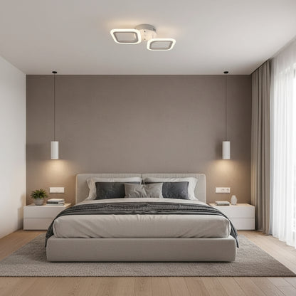 Żyrandol LED ERIKA 27W, 2 kwadraty, światło neutralne, białe stosowane żyrandole LED Domyślny tytuł Alessandro Design