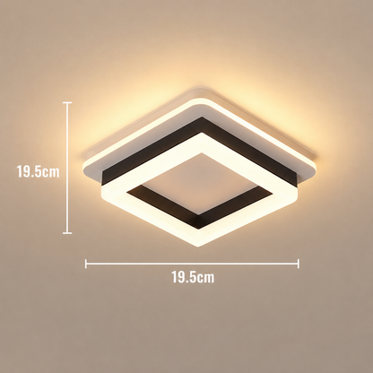 Żyrandol LED MODERN 25W, długość 20 cm, kwadrat, światło zimne/ciepłe/neutralne, czarny