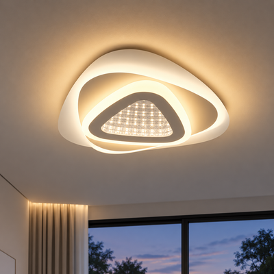Żyrandol LED NEXA Trójkąt 3D 39W, Biały, Światło Zimne/Ciepłe/Neutralne