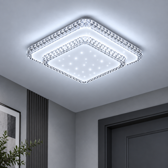 Żyrandol LED QIKIQTAALUK, 40W, 33 x 33 cm, światło ciepłe/neutralne/zimne, biały