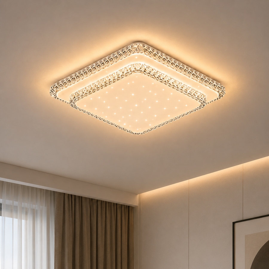Żyrandol LED QIKIQTAALUK, 40W, 38 x 38 cm, światło ciepłe/neutralne/zimne, biały