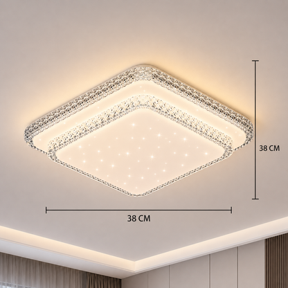 Żyrandol LED QIKIQTAALUK, 40W, 38 x 38 cm, światło ciepłe/neutralne/zimne, biały