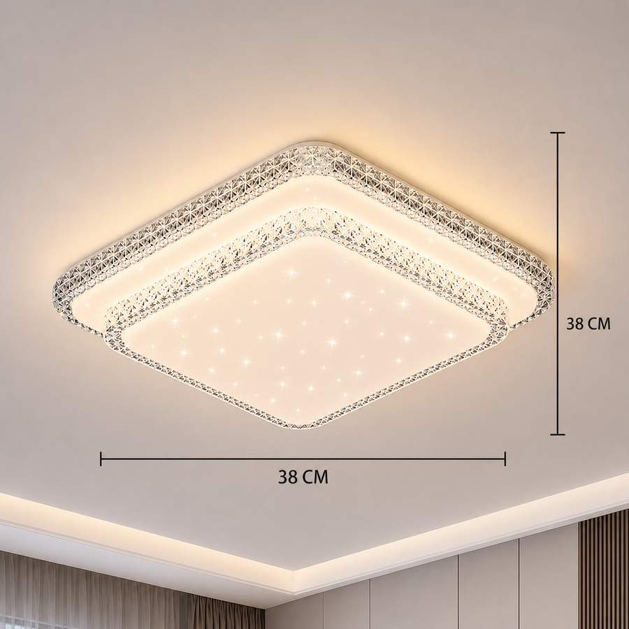 Żyrandol LED QIKIQTAALUK, 40W, 38 x 38 cm, światło ciepłe/neutralne/zimne, biały