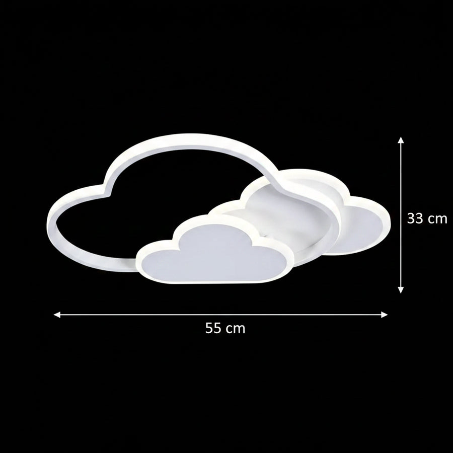 Żyrandol LED RIOKO z pilotem, 48 W, 3 chmury, światło zimne/ciepłe/neutralne, możliwość przyciemniania, białe żyrandole LED z pilotem Domyślny tytuł Alessandro Design