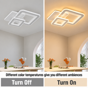 Żyrandol LED SQUARE 57W, 3 kwadraty, światło zimne/ciepłe/neutralne, biały