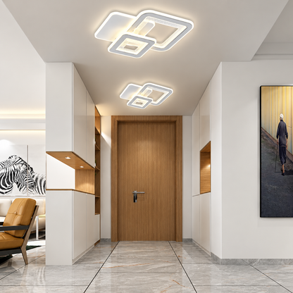 Żyrandol LED SQUARE 57W, 3 kwadraty, światło zimne/ciepłe/neutralne, biały
