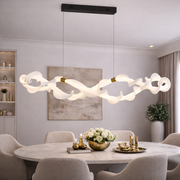 Zawieszany akrylowy żyrandol LED UNDA Infinity, 36W, ciepłe/neutralne/zimne światło 3000/4000/6000K, złoty biały, regulowana wysokość Nowoczesne żyrandole Domyślny tytuł Alessandro Design