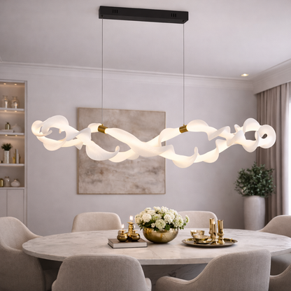 Zawieszany akrylowy żyrandol LED UNDA Infinity, 36W, ciepłe/neutralne/zimne światło 3000/4000/6000K, złoty biały, regulowana wysokość Nowoczesne żyrandole Domyślny tytuł Alessandro Design