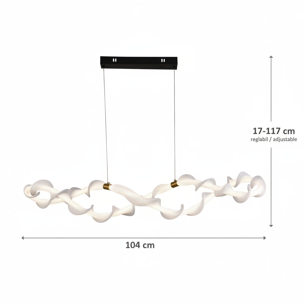 Zawieszany akrylowy żyrandol LED UNDA Infinity, 36W, ciepłe/neutralne/zimne światło 3000/4000/6000K, złoty biały, regulowana wysokość Nowoczesne żyrandole Domyślny tytuł Alessandro Design