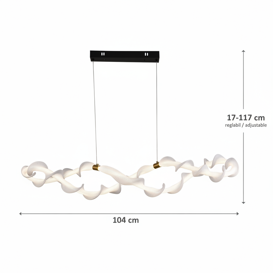 Zawieszany akrylowy żyrandol LED UNDA Infinity, 36W, ciepłe/neutralne/zimne światło 3000/4000/6000K, złoty biały, regulowana wysokość Nowoczesne żyrandole Domyślny tytuł Alessandro Design