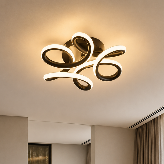 Żyrandol LED VERTEX HELIX, 65W, światło zimne/ciepłe/neutralne, czarny