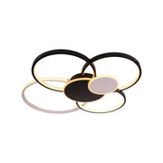 Żyrandol LED z pilotem, KILLIAN, 74W, 6 kółek, światło zimne/ciepłe/neutralne 3000K/4000K/6000K, możliwość przyciemniania, czarno-białe, metalowe i akrylowe Żyrandole LED z pilotem Domyślny tytuł Alessandro Design
