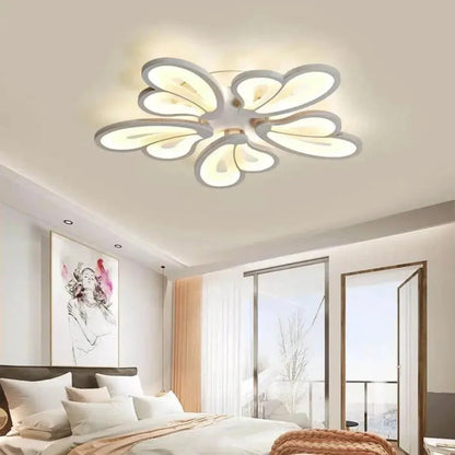 Żyrandol LED z pilotem BLOSSOM 95W, 5 płatków, światło zimne/ciepłe/neutralne 3000K/4000K/6000K, możliwość przyciemniania, białe, metalowe i akrylowe Żyrandole LED z pilotem Domyślny tytuł Alessandro Design