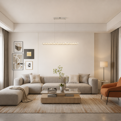 Żyrandol LED KANGNING ze zdalnym sterowaniem, 3000K/4000K/6000K, 120W, metal i akryl, biały