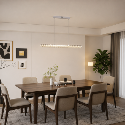Żyrandol LED KANGNING ze zdalnym sterowaniem, 3000K/4000K/6000K, 120W, metal i akryl, biały
