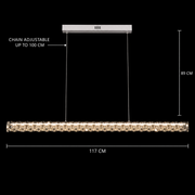 Żyrandol LED KANGNING ze zdalnym sterowaniem, 3000K/4000K/6000K, 120W, metal i akryl, biały