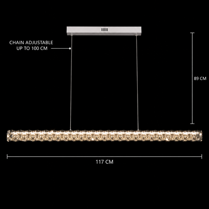 Żyrandol LED KANGNING ze zdalnym sterowaniem, 3000K/4000K/6000K, 120W, metal i akryl, biały