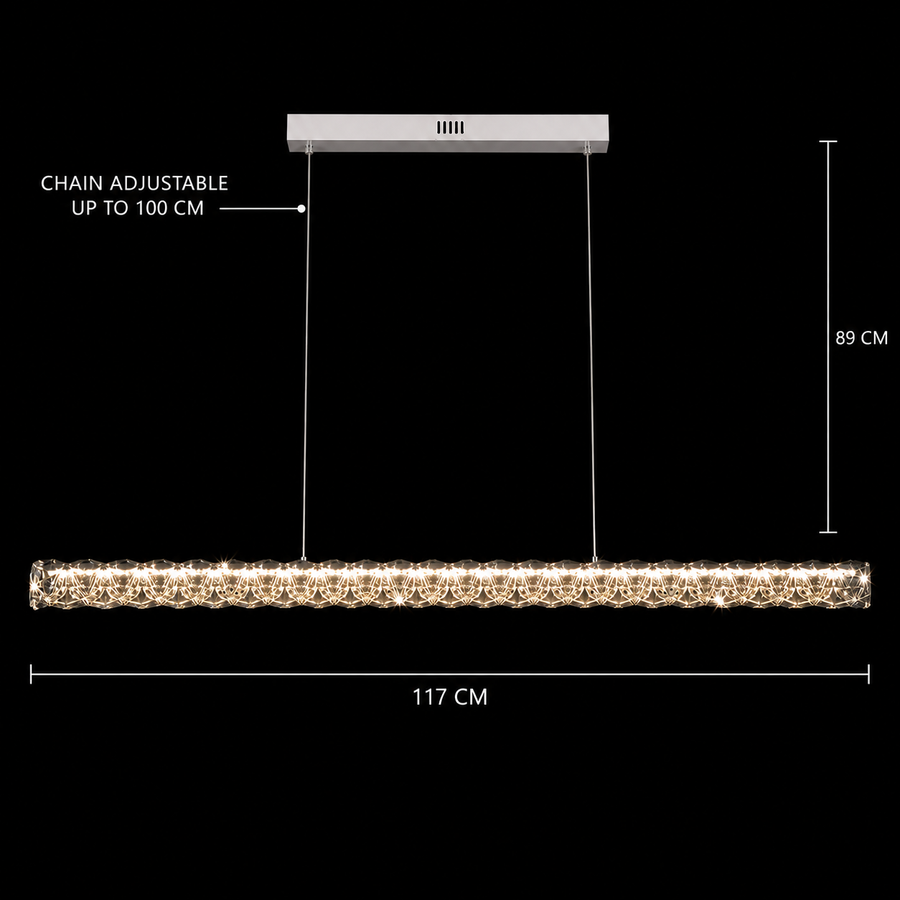 Żyrandol LED KANGNING ze zdalnym sterowaniem, 3000K/4000K/6000K, 120W, metal i akryl, biały