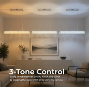 Żyrandol LED KANGNING ze zdalnym sterowaniem, 3000K/4000K/6000K, 120W, metal i akryl, biały