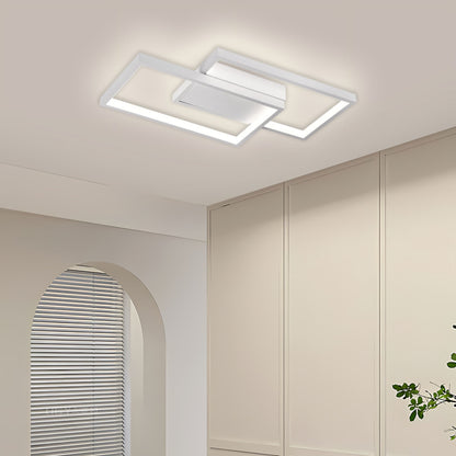 Żyrandol LED z pilotem LANDYN 37W, 2 kwadraty, światło zimne/ciepłe/neutralne, możliwość przyciemniania, biały Żyrandol LED z pilotem Domyślny tytuł Alessandro Design