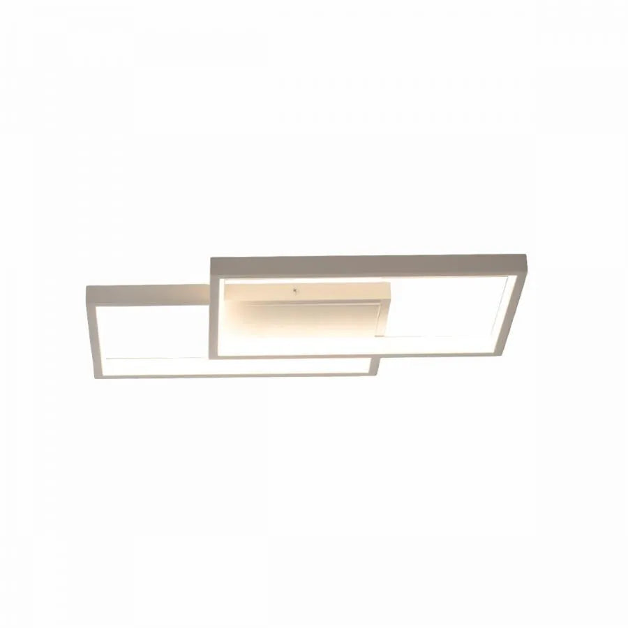Żyrandol LED z pilotem LANDYN 37W, 2 kwadraty, światło zimne/ciepłe/neutralne, możliwość przyciemniania, biały Żyrandol LED z pilotem Domyślny tytuł Alessandro Design
