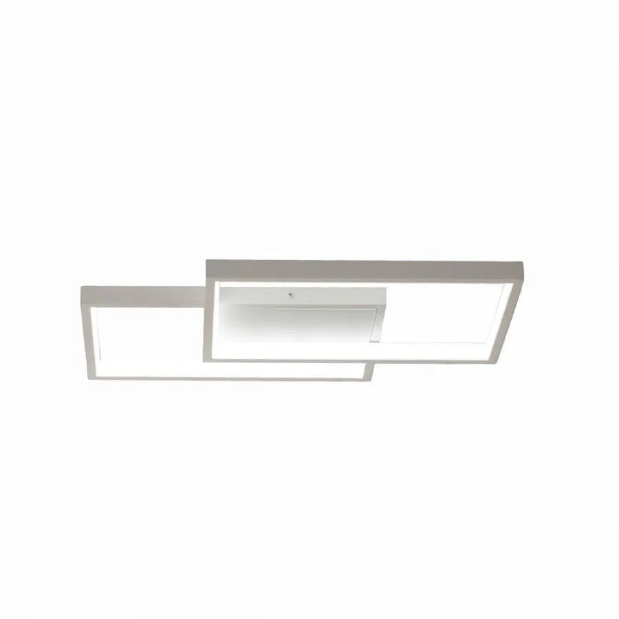 Żyrandol LED z pilotem LANDYN 37W, 2 kwadraty, światło zimne/ciepłe/neutralne, możliwość przyciemniania, biały Żyrandol LED z pilotem Domyślny tytuł Alessandro Design