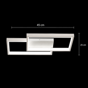 Żyrandol LED z pilotem LANDYN 37W, 2 kwadraty, światło zimne/ciepłe/neutralne, możliwość przyciemniania, biały
